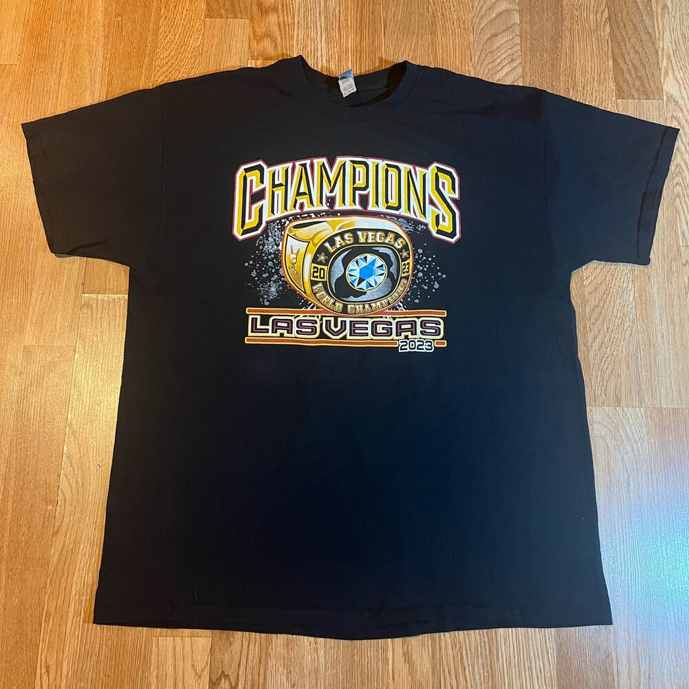 Las Vegas knights 2023 Champion Ring Shirt Black Men’s Sz‎ XL
